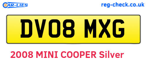 DV08MXG are the vehicle registration plates.