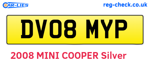 DV08MYP are the vehicle registration plates.