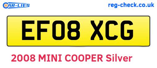 EF08XCG are the vehicle registration plates.