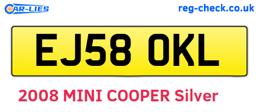 EJ58OKL are the vehicle registration plates.