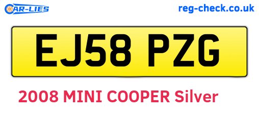 EJ58PZG are the vehicle registration plates.
