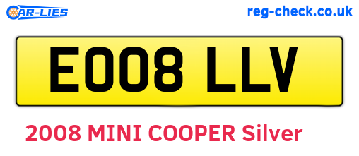 EO08LLV are the vehicle registration plates.