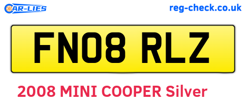 FN08RLZ are the vehicle registration plates.