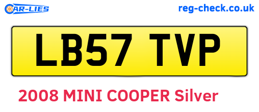 LB57TVP are the vehicle registration plates.