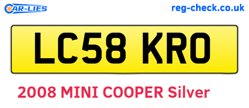 LC58KRO are the vehicle registration plates.