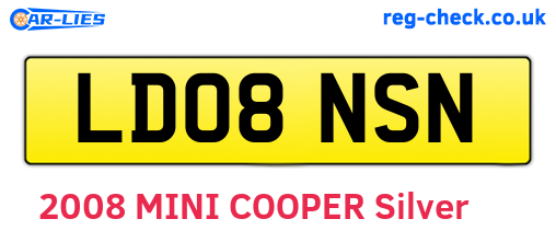 LD08NSN are the vehicle registration plates.