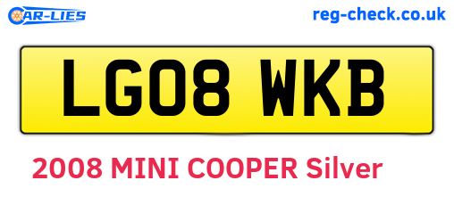 LG08WKB are the vehicle registration plates.