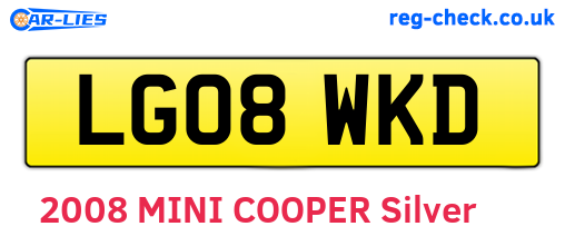 LG08WKD are the vehicle registration plates.