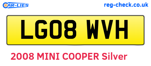 LG08WVH are the vehicle registration plates.