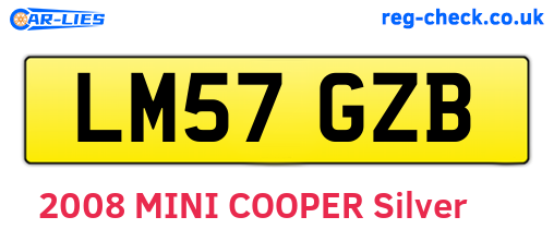 LM57GZB are the vehicle registration plates.