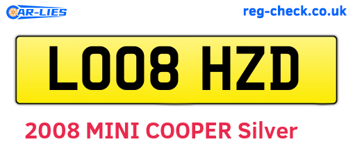 LO08HZD are the vehicle registration plates.