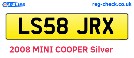 LS58JRX are the vehicle registration plates.