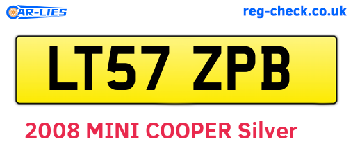 LT57ZPB are the vehicle registration plates.