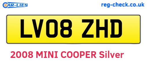 LV08ZHD are the vehicle registration plates.
