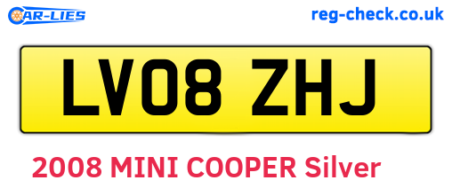 LV08ZHJ are the vehicle registration plates.