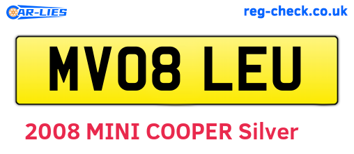 MV08LEU are the vehicle registration plates.
