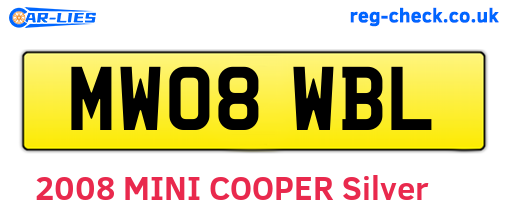 MW08WBL are the vehicle registration plates.