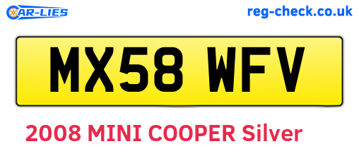 MX58WFV are the vehicle registration plates.