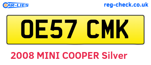 OE57CMK are the vehicle registration plates.