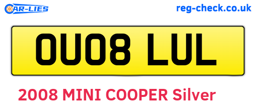 OU08LUL are the vehicle registration plates.