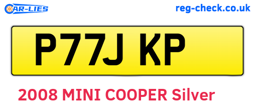 P77JKP are the vehicle registration plates.