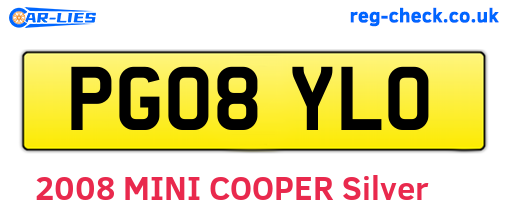 PG08YLO are the vehicle registration plates.