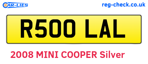 R500LAL are the vehicle registration plates.