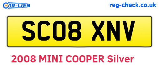 SC08XNV are the vehicle registration plates.