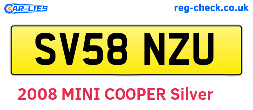 SV58NZU are the vehicle registration plates.