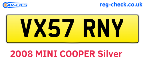 VX57RNY are the vehicle registration plates.