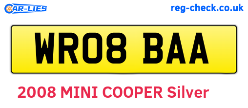 WR08BAA are the vehicle registration plates.