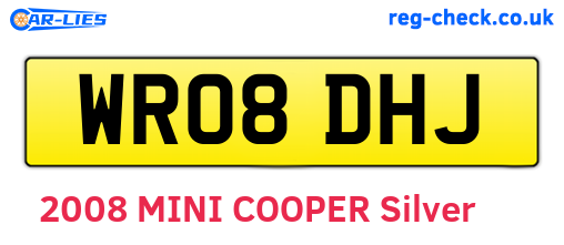 WR08DHJ are the vehicle registration plates.