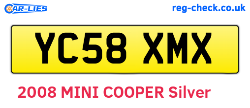 YC58XMX are the vehicle registration plates.