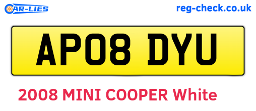 AP08DYU are the vehicle registration plates.