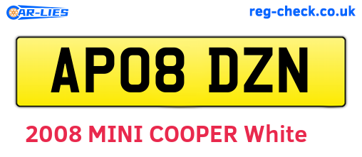 AP08DZN are the vehicle registration plates.