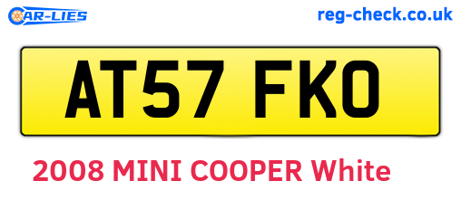 AT57FKO are the vehicle registration plates.