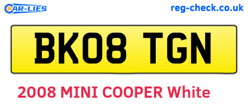 BK08TGN are the vehicle registration plates.