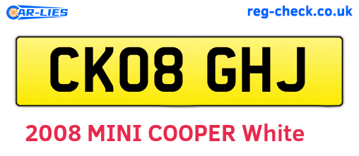 CK08GHJ are the vehicle registration plates.