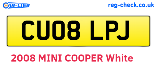 CU08LPJ are the vehicle registration plates.