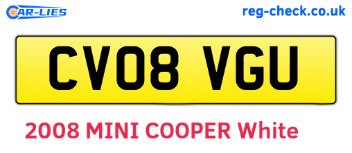 CV08VGU are the vehicle registration plates.