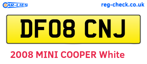 DF08CNJ are the vehicle registration plates.