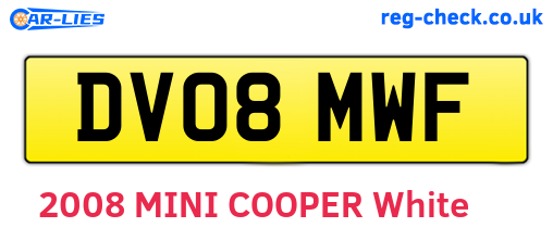 DV08MWF are the vehicle registration plates.