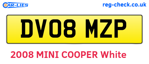 DV08MZP are the vehicle registration plates.