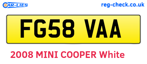 FG58VAA are the vehicle registration plates.