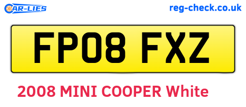 FP08FXZ are the vehicle registration plates.