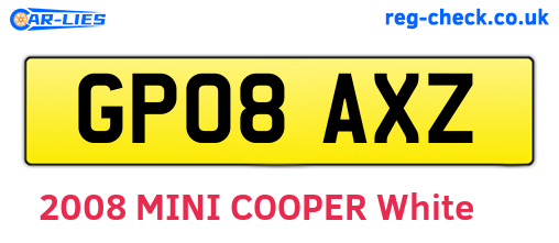 GP08AXZ are the vehicle registration plates.