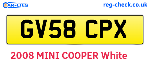 GV58CPX are the vehicle registration plates.