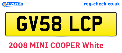 GV58LCP are the vehicle registration plates.