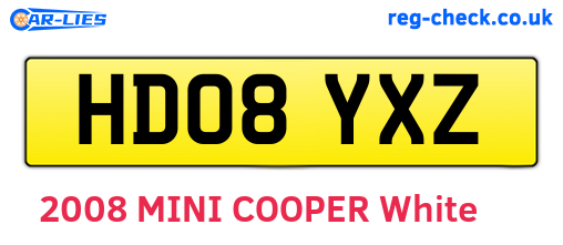 HD08YXZ are the vehicle registration plates.
