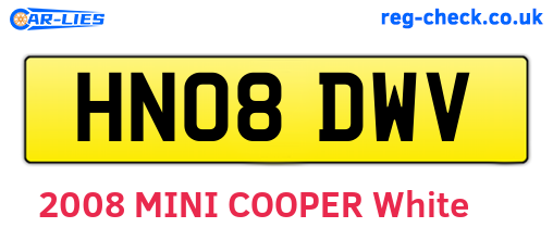 HN08DWV are the vehicle registration plates.